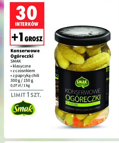 Ogóreczki konserwowe z czosnkiem Smak promocja