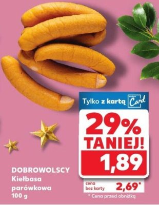 Kiełbasa parówkowa DOBROWOLSCY 100 g promocja w Kaufland