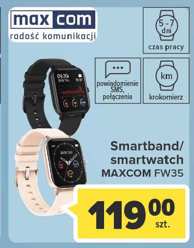Smartwatch fit fw35 aurum czarny Maxcom promocja