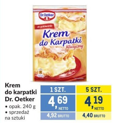 Krem do karpatki Dr. Oetker promocja w Makro