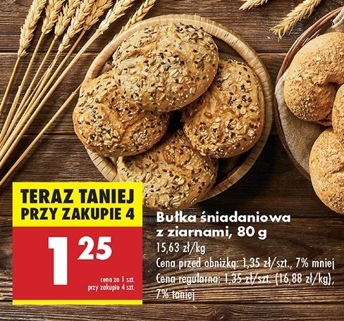Bułka śniadaniowa z ziarnami promocja w Biedronka
