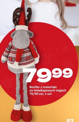 Renifer z materiału na teleskopowych nogach 75/90 cm, 1 szt. promocja w Twój Market