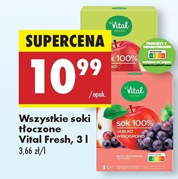 Sok jabłkowo-winogronowy Vital fresh promocja