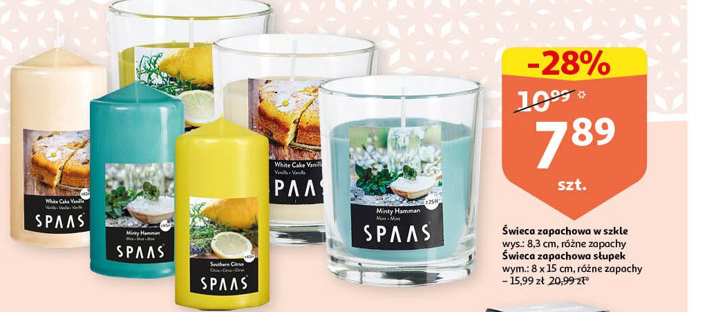 艢wieca w szkle white cake vanilla Spaas promocja