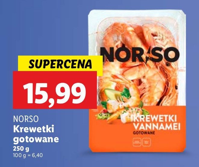 Krewetki gotowane Norso promocja w Lidl