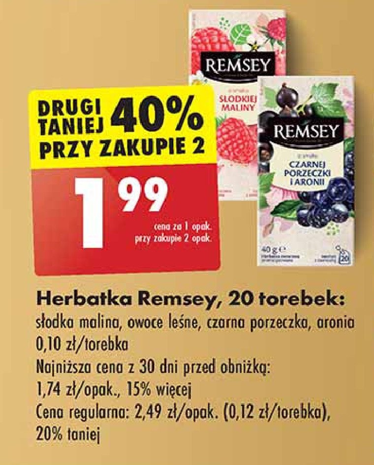 Herbata czarna owoce leśne Remsey promocja