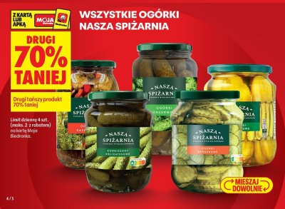 Wszystkie ogórki Nasza Spiżarnia DRUGIE -70% promocja w Biedronka