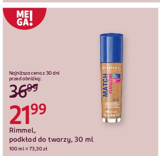 Podkład spf 20 nr 102 light nude Rimmel match perfection promocja w Rossmann