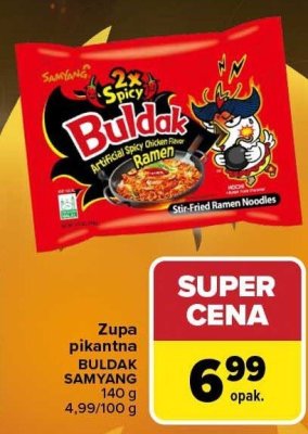 Zupa pikantna Buldak Samyang 2x Spicy promocja w Carrefour