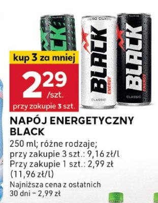 Napój energetyczny BLACK promocja w Stokrotka