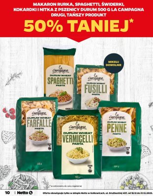 Makaron Fusilli La Campagna promocja w Netto