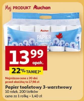 Papier toaletowy 3-warstwowy promocja w Auchan