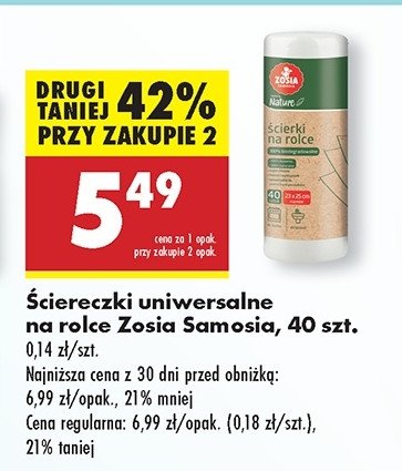 Ściereczki na rolce Zosia samosia promocja w Biedronka