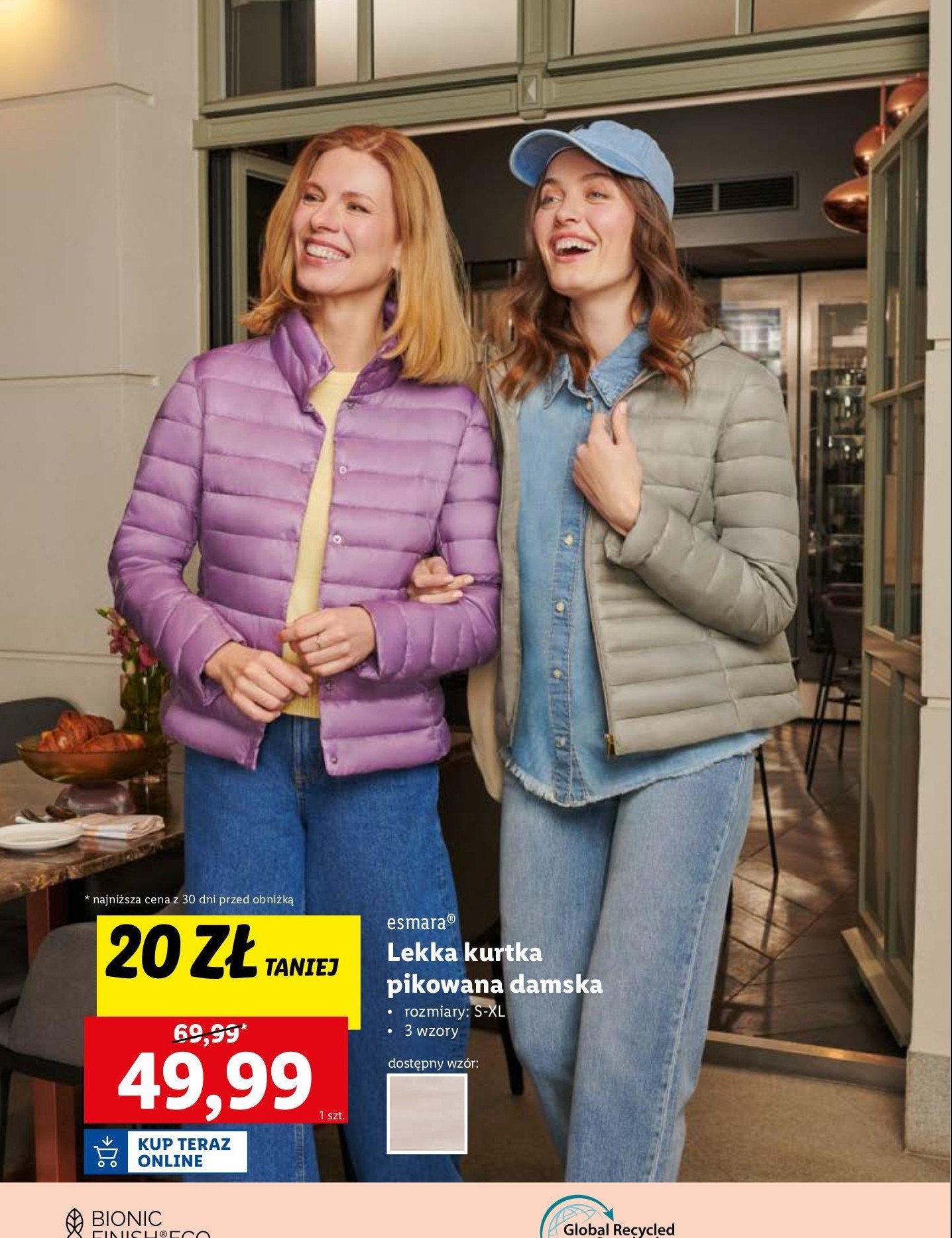 Kurtka damska pikowana s-xl Esmara promocja w Lidl