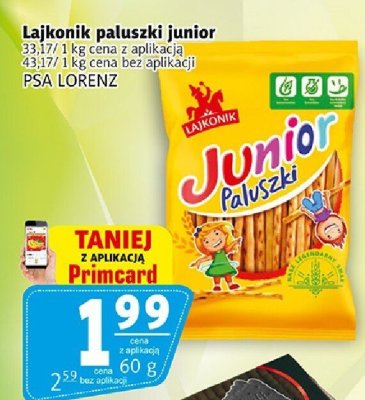 Lajkonik paluszki junior PSA LORENZ promocja w Prim Market