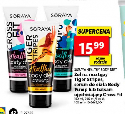 Proteinowy balsam ujędrniający do ciała cross fit Soraya healthy body diet promocja