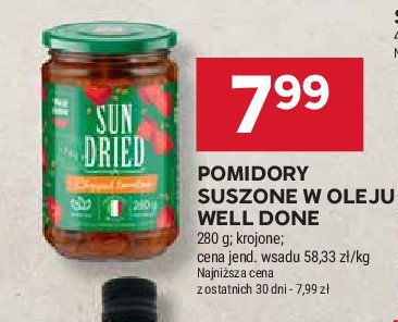 Pomidory suszone w oleju Well done promocja