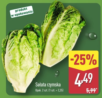 Sałata rzymska 2 szt. promocja w Aldi