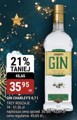 Gin Charley's 0,7l promocja w bi1