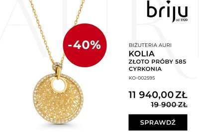 Kolia złoto próby 585 cyrkonia  promocja w Briju