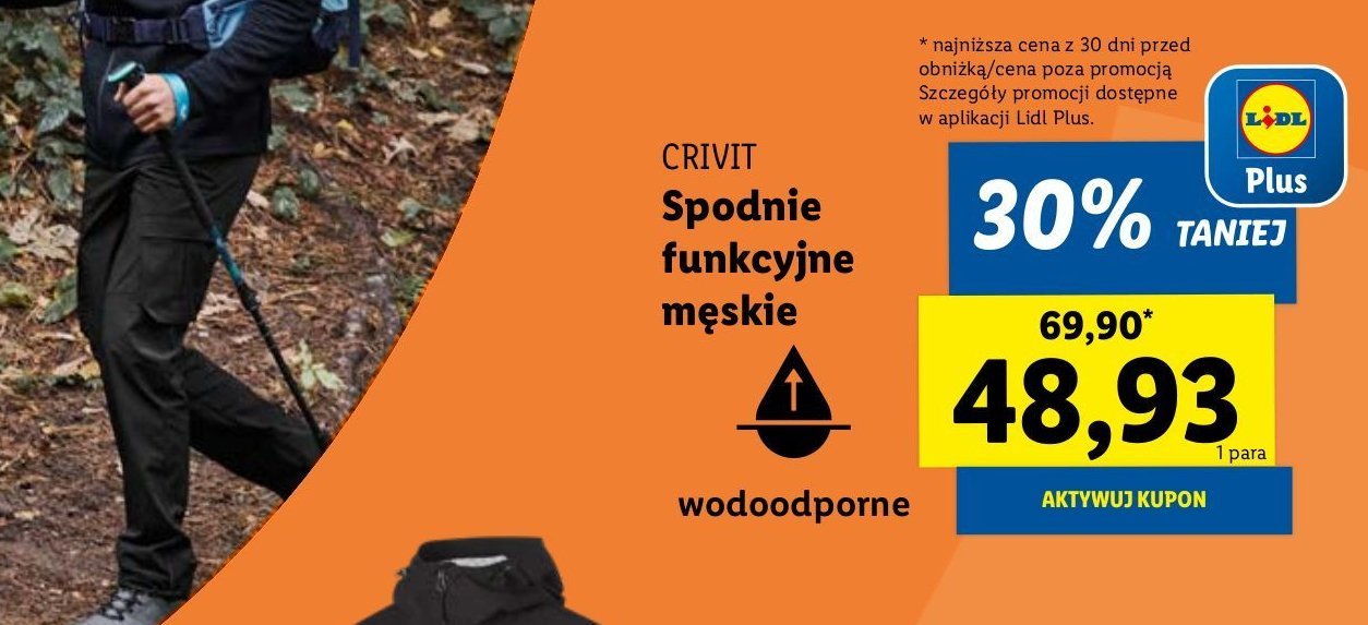 Spodnie funkcyjne męskie Crivit promocja w Lidl