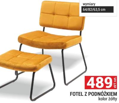 Fotel z podnóżkiem kolor żółty promocja w Merkury Market