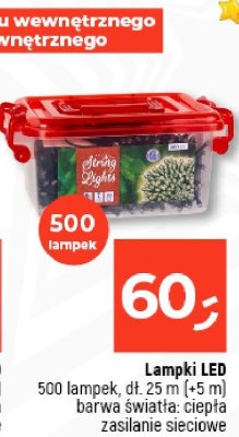 Lampki LED 500 lampek, dł. 25 m (+ 5 m), barwa światła: ciepła, zasilanie sieciowe promocja w Dealz