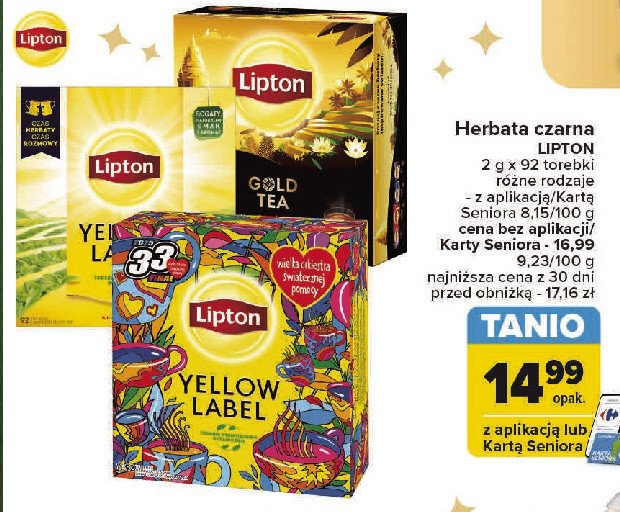 Herbata LIPTON BRILLIANT GOLD TEA promocja