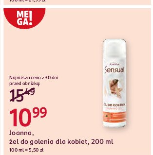 Żel do golenia rumianek Joanna sensual promocja w Rossmann