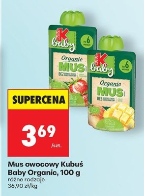 Mus owocowy Baby Organic, różne rodzaje promocja w Biedronka