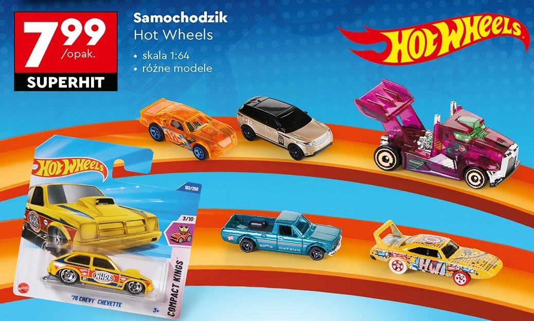 Autka 1:64 Hot wheels promocja w Biedronka