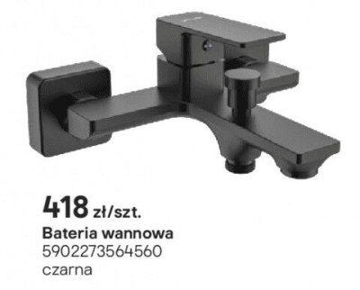 Bateria wannowa czarna Valvex Harris promocja w Castorama