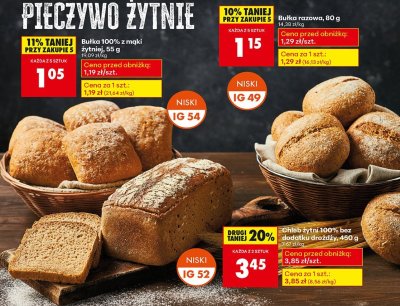 Chleb żytni 100% bez dodatku drożdży, 450 g promocja w Biedronka