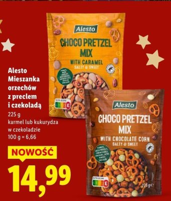 Mieszanka orzechów z preclem i czekoladą  promocja w Lidl