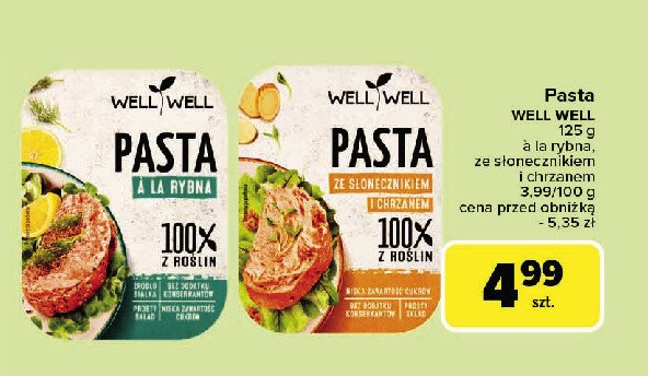 Pasta z pestkami słonecznika i chrzanem Well well promocja w Carrefour