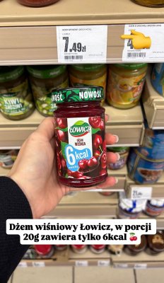 Dżem wiśniowy Łowicz 6 kcal promocja w Intermarche