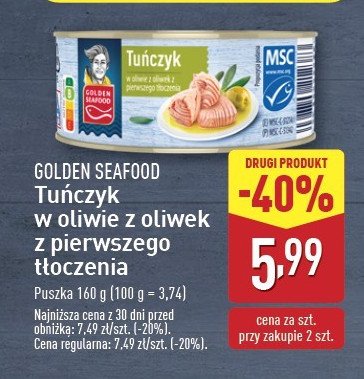 Tu艅czyk w oliwie z oliwek z pierwszego t艂oczenia Golden seafood promocja