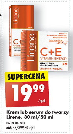 Serum do twarzy na dzień i na noc LIRENE C+E PRO VITAMIN ENERGY promocja w Biedronka