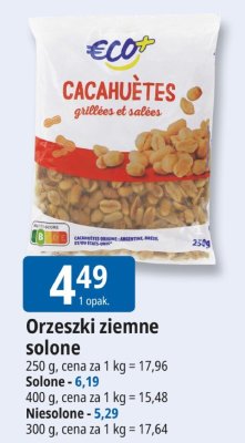 Orzeszki ziemne solone Eco+ promocja w Leclerc