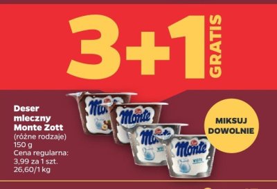 Deser mleczny Monte Zott promocja w Netto