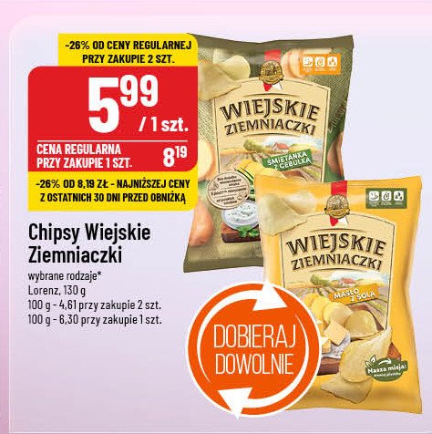 Chipsy śmietanka z cebulką Lorenz wiejskie ziemniaczki promocja