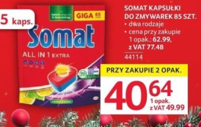Kapsułki do zmywarek Somat 85 szt. promocja w Selgros