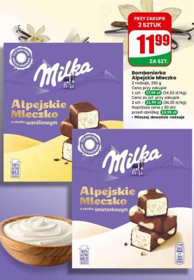 Alpejskie Mleczko waniliowe promocja w Dino