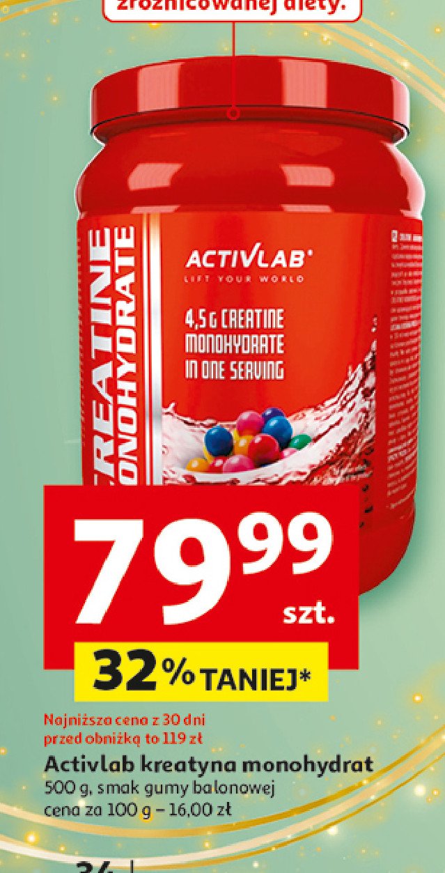 Kreatyna puder owoce leśne Activlab promocja w Auchan