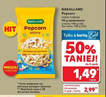 Popcorn solony Bakalland promocja w Kaufland