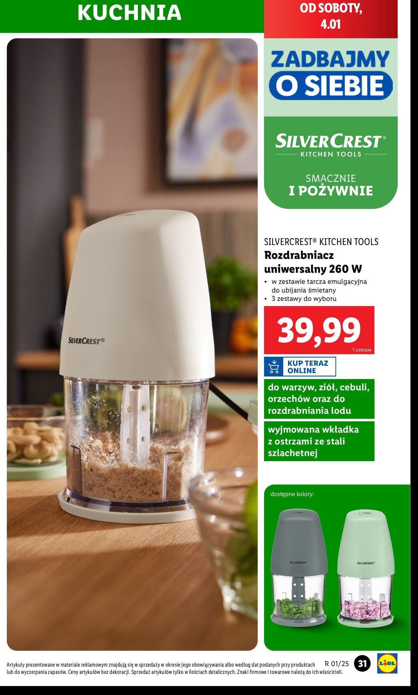 Rozdrabniacz uniwersalny 260 w Silvercrest promocja