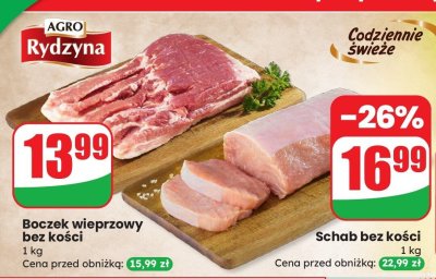 Boczek wieprzowy bez kości AGRO Rydzyna promocja w Dino