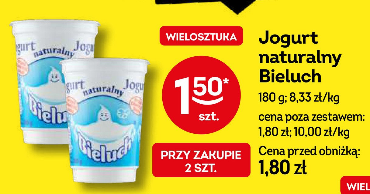 Jogurt naturalny Bieluch promocja w Żabka