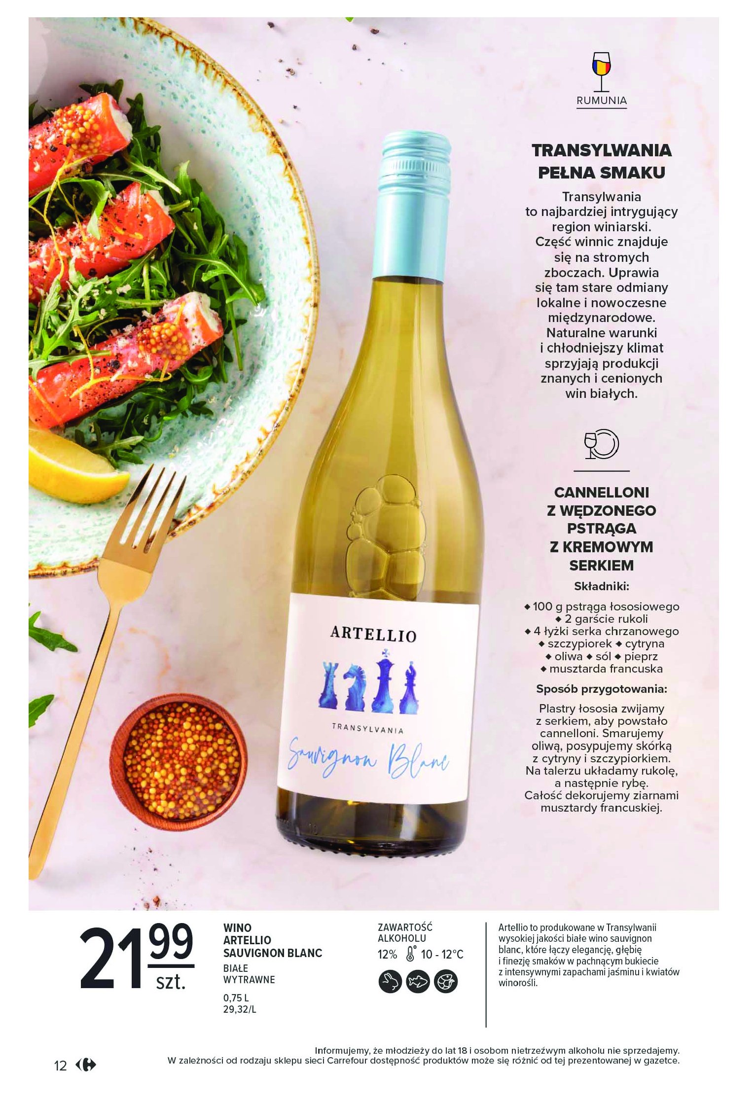 Wino Artellio sauvignon blanc promocja