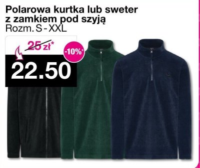 Polarowa kurtka lub sweter z zamkiem pod szyją rozm. S-XXL promocja w Woolworth